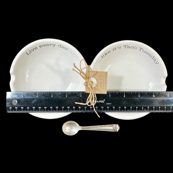 MUD PIE Double Salsa Server Set “Live Every Day…like it’s Taco Tuesday” NWT - Picture 4 of 9